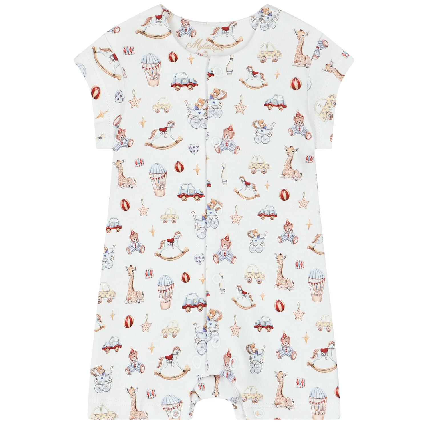 Baby Boys White Toys Romper, 1, hi-res image number null